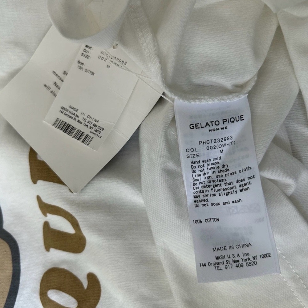 Gelato Pique Homme Cream Bear Graphic Short Sleeve T-Shirt Size Large - Picture 8 of 13